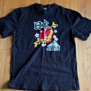 Japan cherry blossom black t-shirt